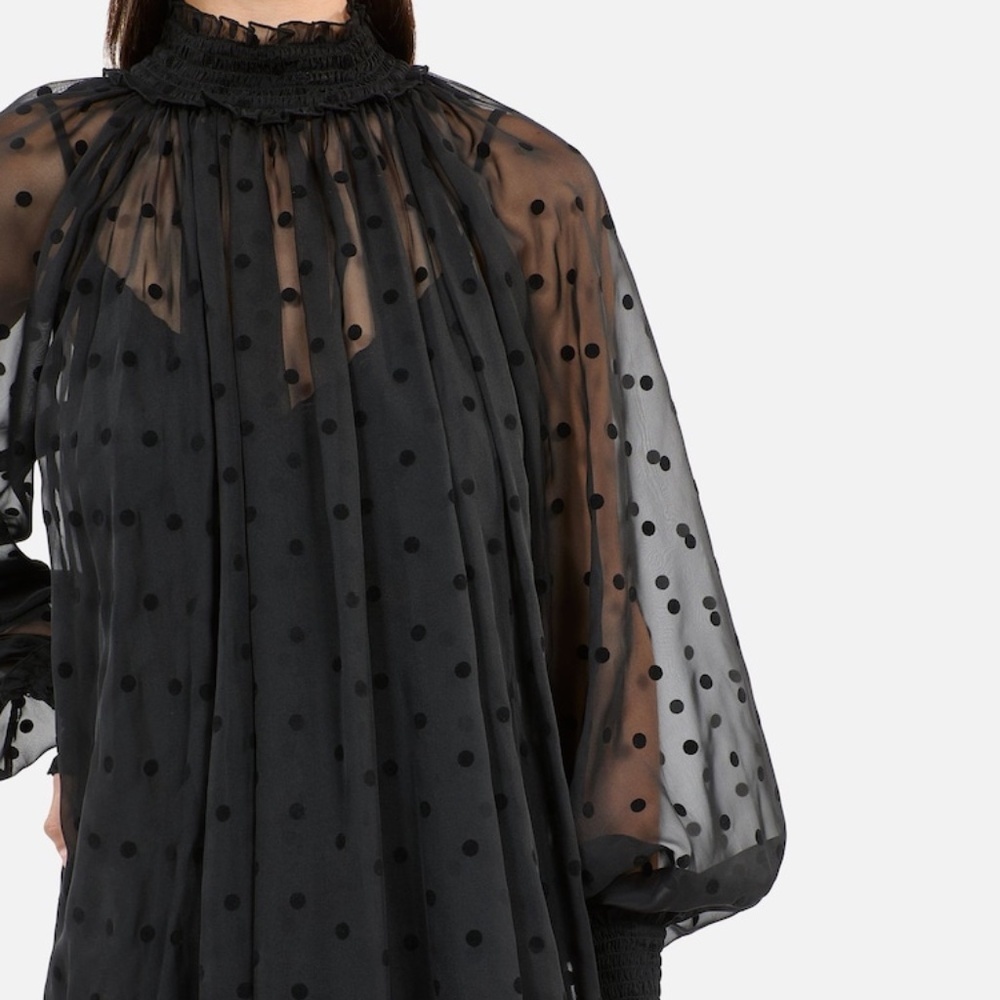 🖤✨ NWT The Kooples Black Sheer Polka Dot 2-Piece Mini Dress | Versatile $415! - Picture 3 of 12